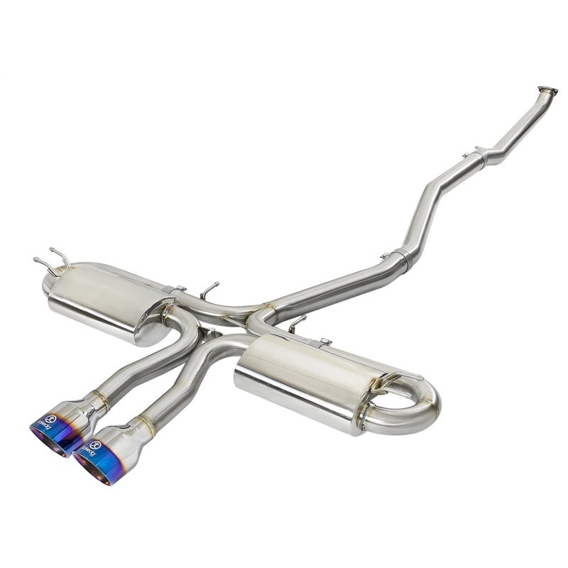 aFe Takeda 3 IN to 2-1/2 IN 304 Stainless Steel Cat-Back Exhaust System w/ Blue Flame Tips – 2017-2020 Honda Civic Si Sedan