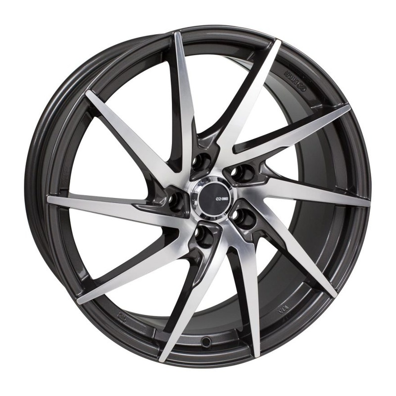 Enkei PW10 18×8 5×108 40mm Offset 72.6mm Bore Gunmetal Wheel w/ Machined Spokes Wheel