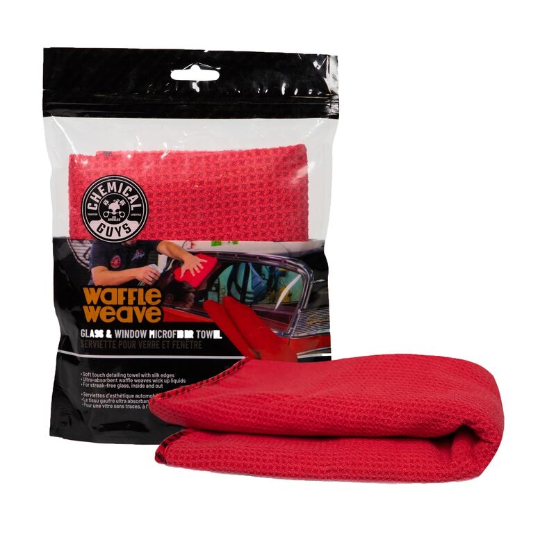Chemical Guys 24″ x 16″ Waffle Weave Glass and Window Microfiber Towel | Universal (MIC707)