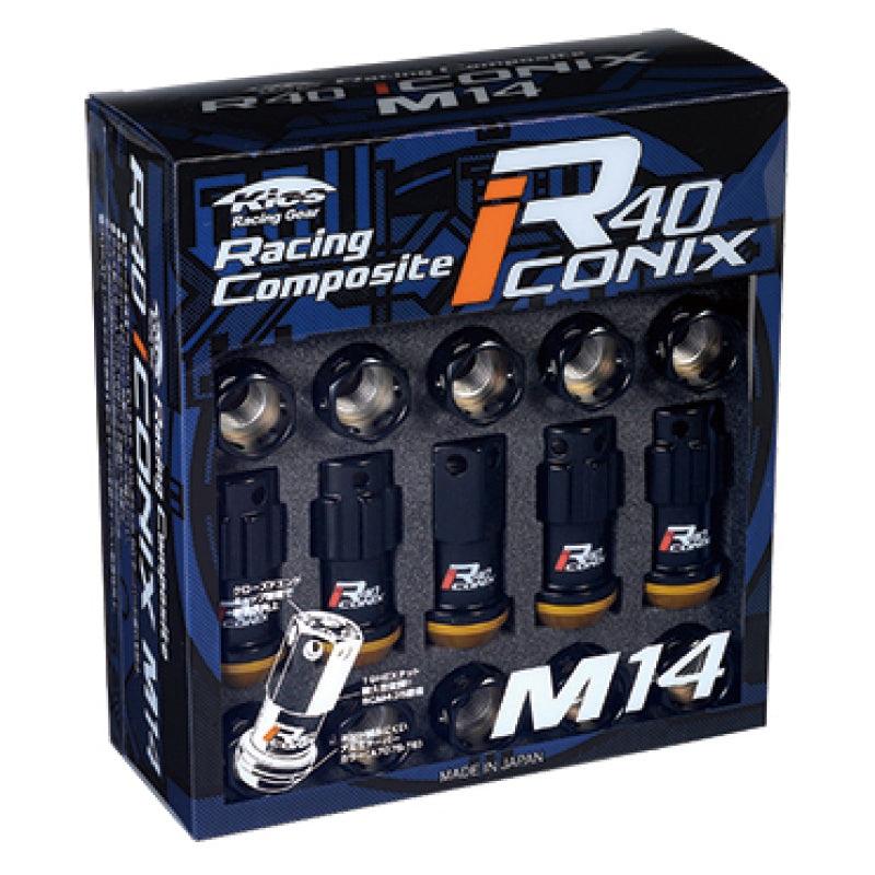 Project Kics R40 Iconix Lug Nuts Black 14×1.25 (16+4 Locks / Capless)