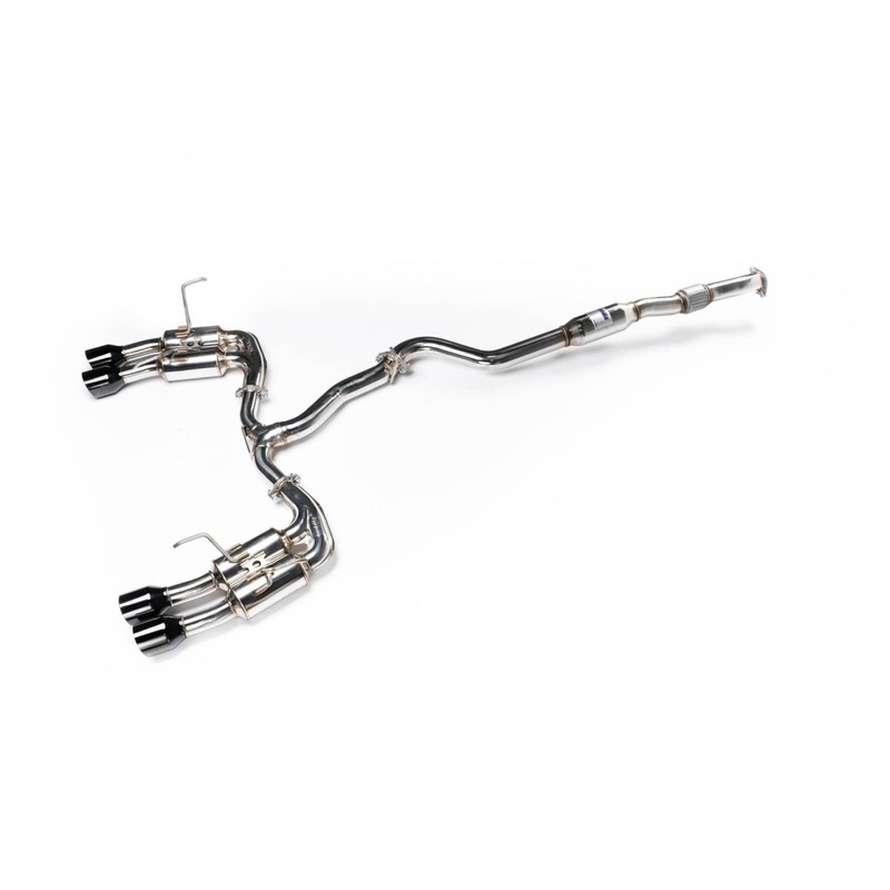 Invidia [22-25 WRX] R400 Gemini Single Layer Quad Black Tip Cat-Back Exhaust | HS22WRXGM4SB