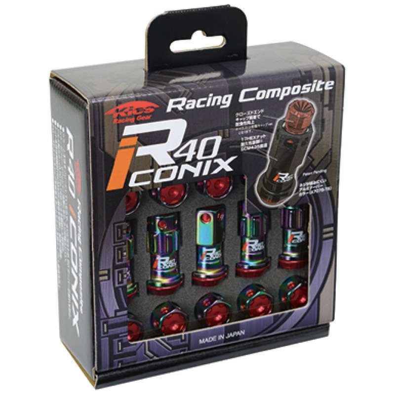 Project Kics 16+4 Neo Chrome Lock & Lug Nuts R40 Iconix w/ Aluminum Cap | Black – 12X1.50 | WRIA11NK