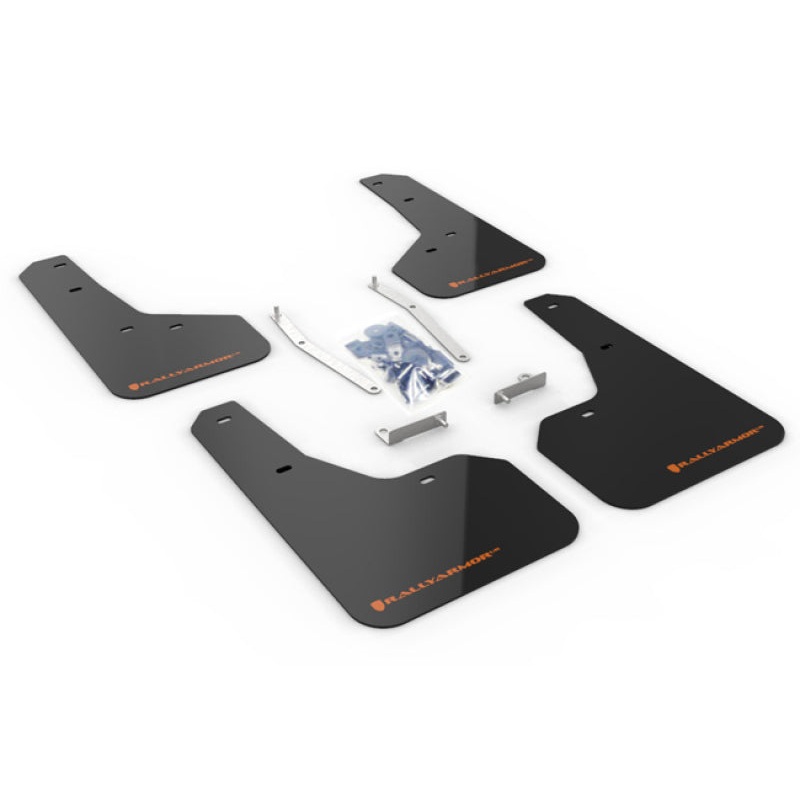 Rally Armor UR Black Mud Flap w/ Orange Logo Subaru Forester 2019-21 | MF52-UR-BLK/OR