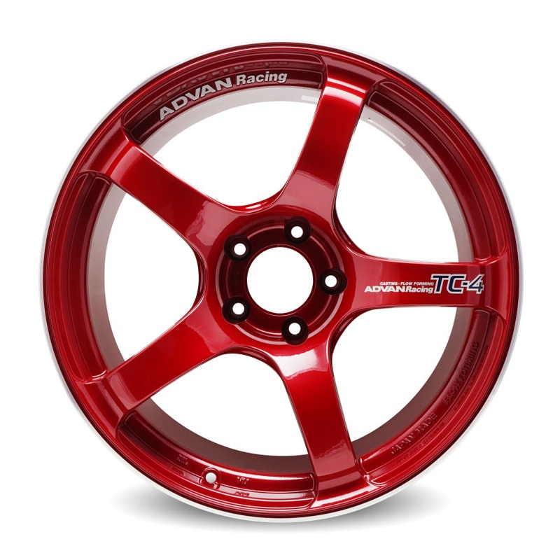Advan TC4 18×8.5 +38 5-114.3 Racing Candy Red & Ring Wheel