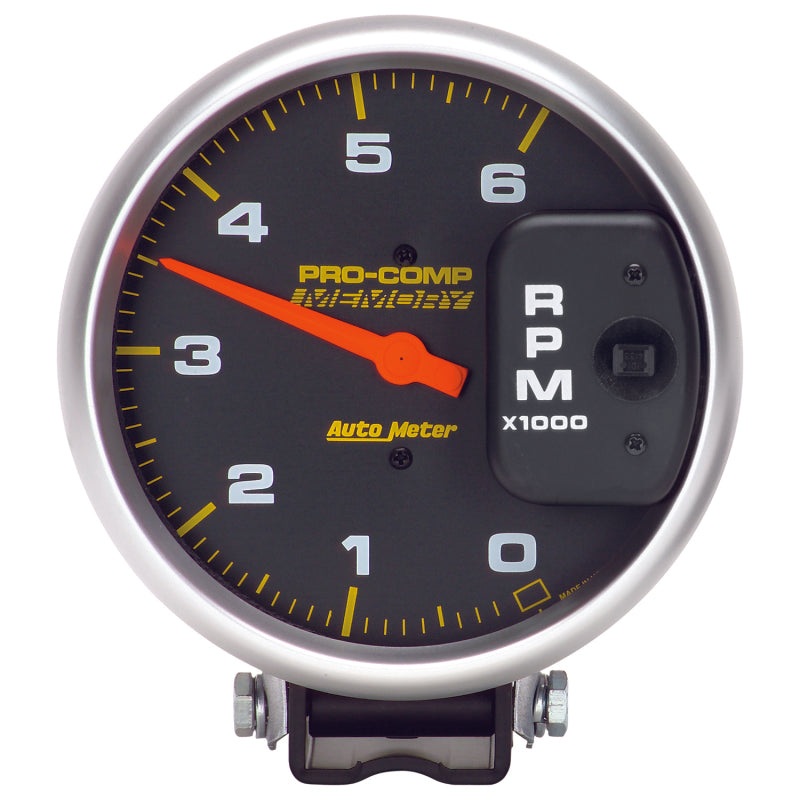 Autometer 5 inch Diesel 6000 RPM with Memory 4 Pulse Tachometer Pedestal Mount Universal | 6806