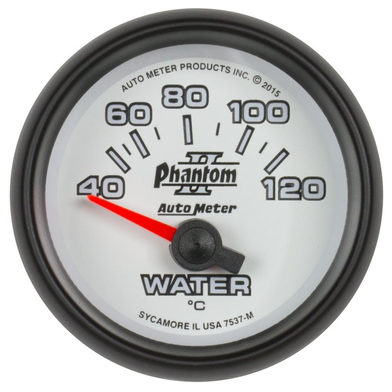 Autometer Phantom II Gauge Water Temp 2 1/16in 40-120c Electric Universal | 7537-M