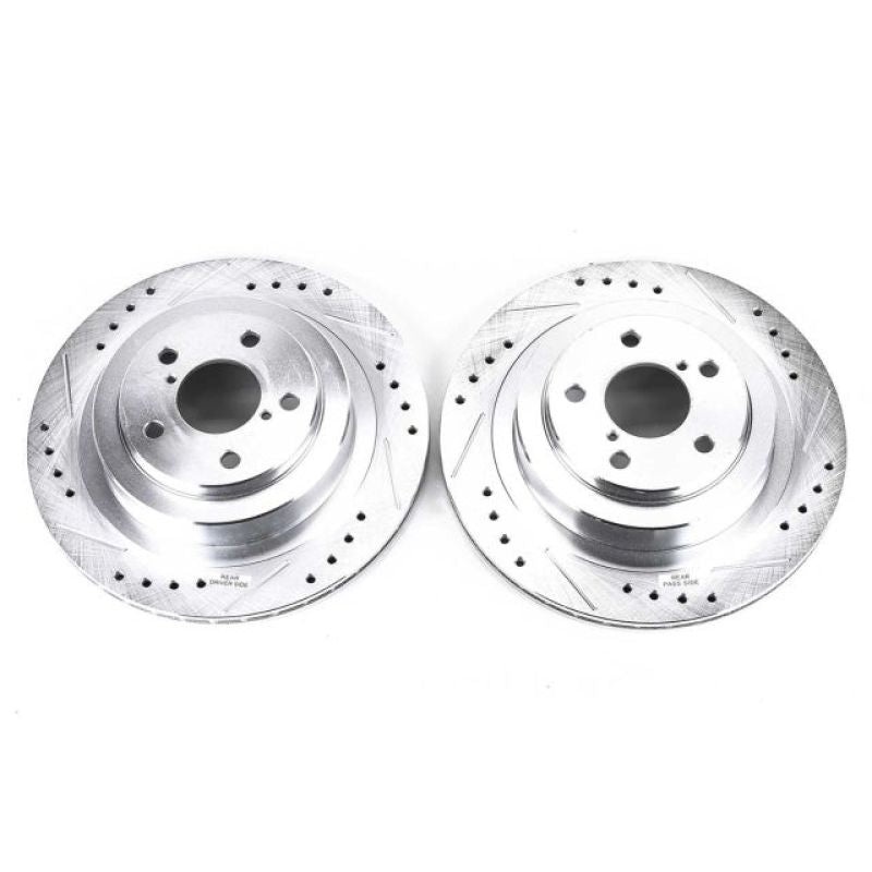 Power Stop 06-07 Subaru Impreza Rear Evolution Drilled & Slotted Rotors – Pair | JBR1163XPR