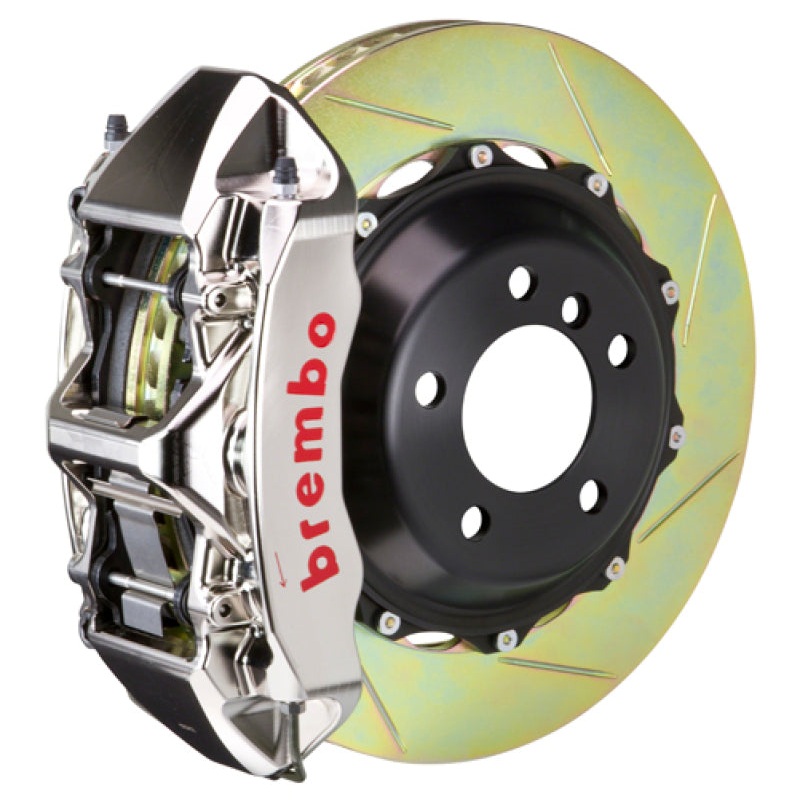 Brembo 04-17 WRX STi Front GTR BBK 6 Piston Billet 355×32 2pc Rotor Slotted Type1 – Nickel | 1M2.8034AR