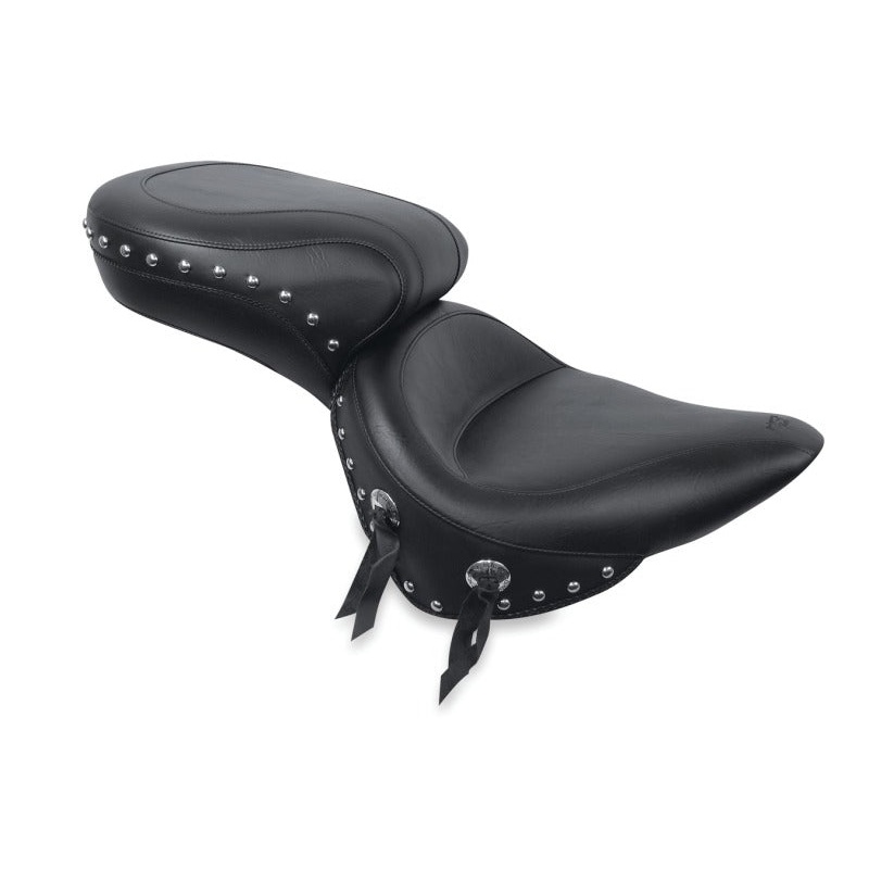 Mustang 84-06 Harley Standard Rear Tire Wide Touring 1PC Seat w/Studs – Black