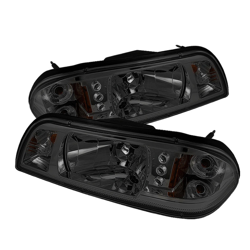 Spyder Ford Mustang 87-93 1PC LED | Replaceable LEDsCrystal Headlights Black HD-YD-FM87-1PC-LED-SM