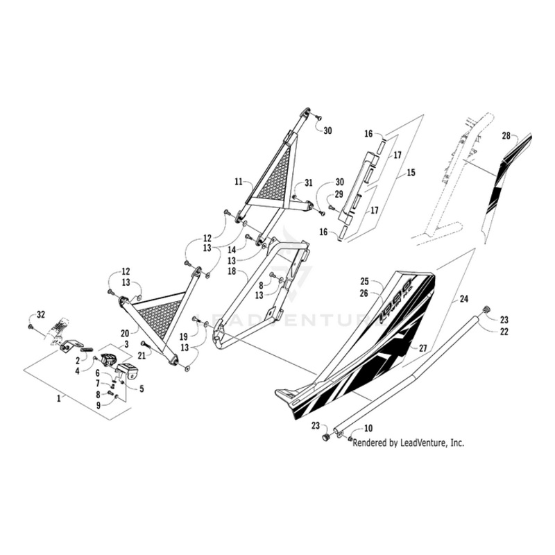 Tube, Support – Left By Arctic Cat