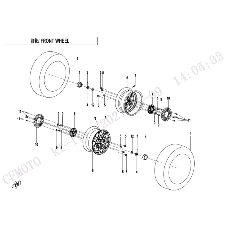 Wheel Stud 12Mmx1.25 by CF Moto