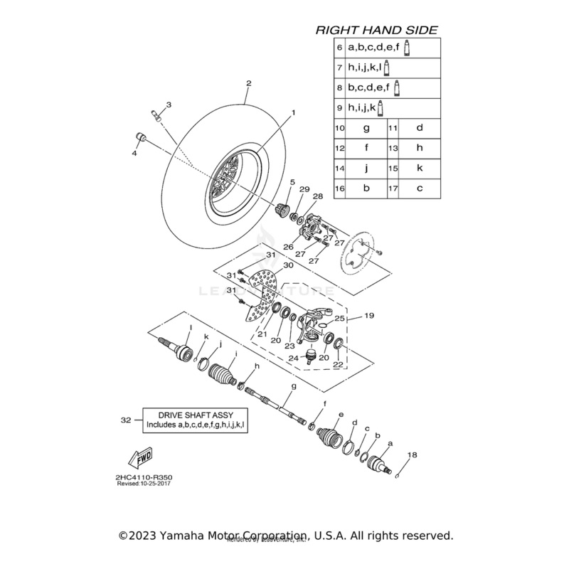 Steering Knuckle Assembly (Right) by Yamaha
