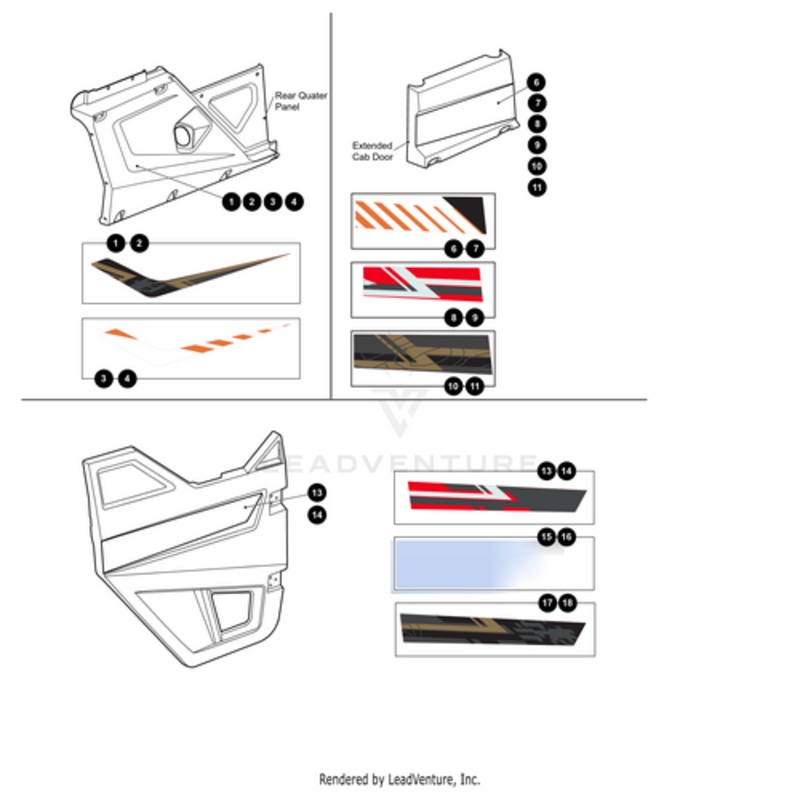 Door Decal Right (Red) (For Havoc Models Only) by Arctic Cat
