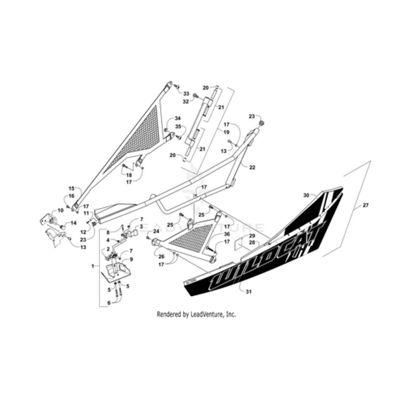 Door Panel W/ Decals-Bm-Left(Wc) (Inc. 28-31) by Arctic Cat