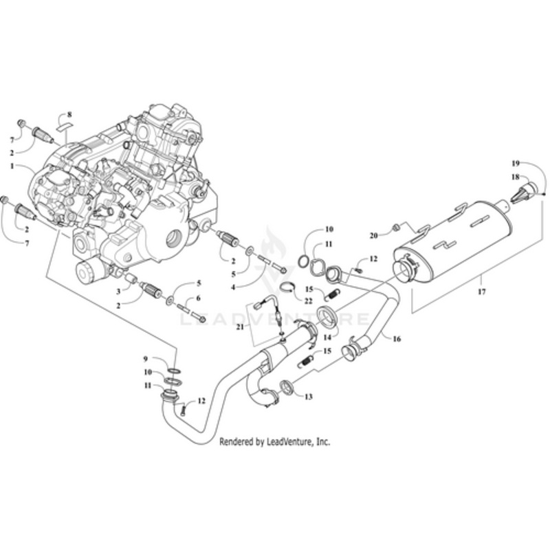 Engine A950W H2 Assembly (Wcx/4X) (Inc. 2-3) by Arctic Cat