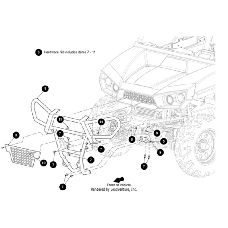 Hardware Brushguard Prem-Kit Includes Items 7 – 11 by Arctic Cat