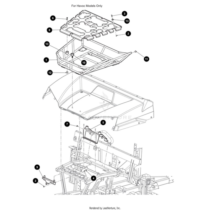 Hoodrack Mount Bracket Black-Weld by Arctic Cat