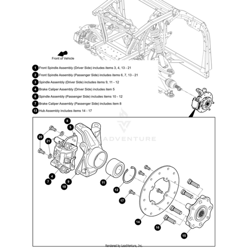 Hub 4X137Mm Assembly Includes Items 14 – 17 by Arctic Cat