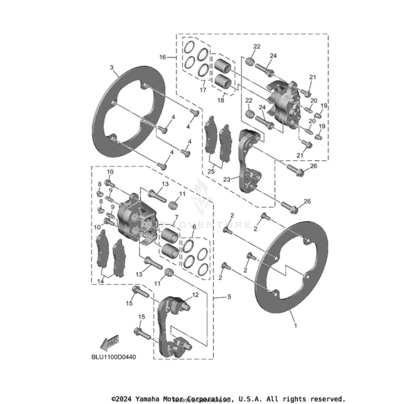 Rear Caliper Assembly by Yamaha