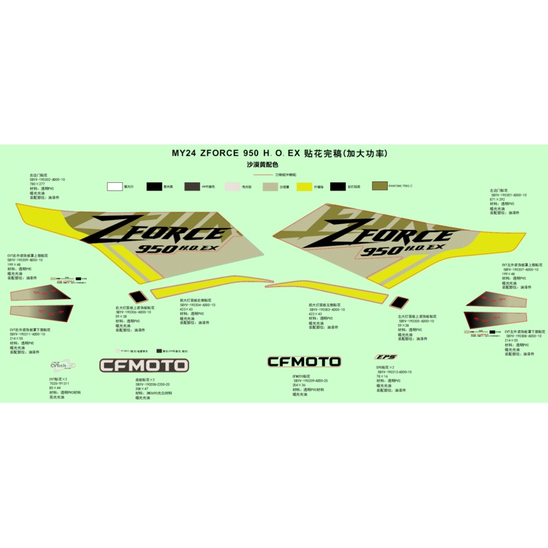 Decal RH Headlight Upper Deco Plate by CF Moto
