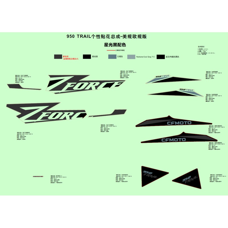 Rear Decal RH Side Door by CF Moto