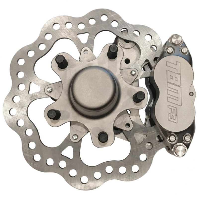 TRZ 326-6 (G-body / S10) 2″ Drop Billet Spindle Medium Duty 4 Piston Front Brake Kit