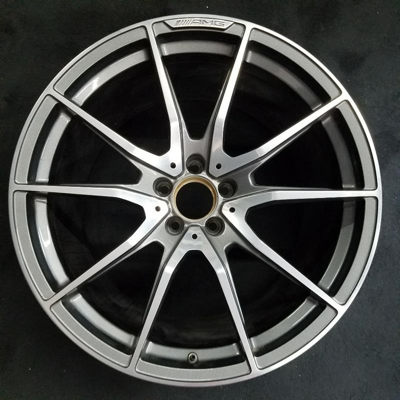 20″ MERCEDES GT 18 190 Type Coupe GT R 20×12 5 V spoke raised spoke machined face with gray pockets sales code RXA Original OEM Wheel Rim