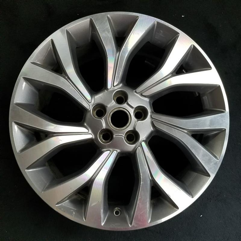21″ RANGE ROVER 18 21×9.5 alloy 7 Y spoke slanted machined face gray accents Original OEM Wheel Rim