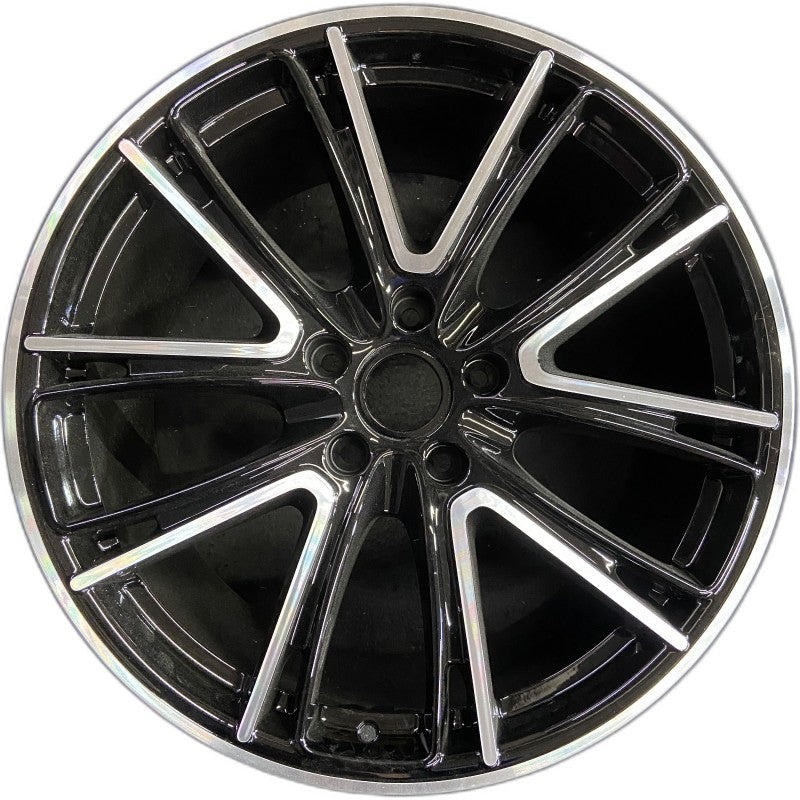 21″ PORSCHE PANAMERA 17-20 alloy 21×11.5 5 spoke V spoke black inlay Original OEM Wheel Rim