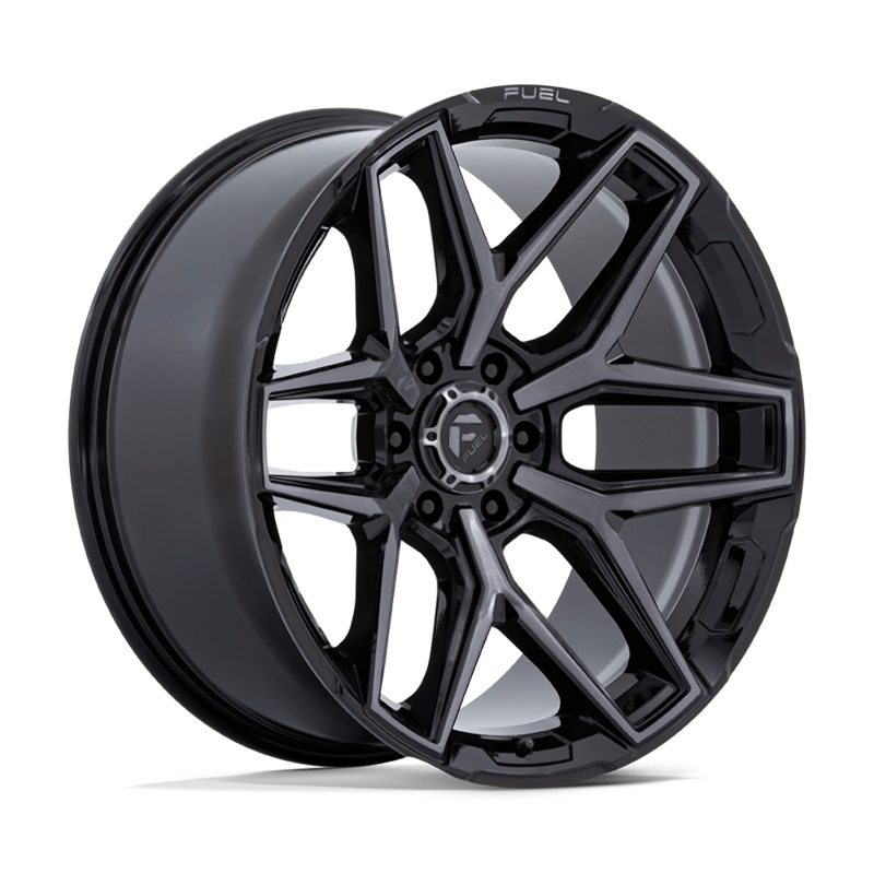 Fuel Wheels Flux 22″ 6×139.7 Gloss Black Brushed Face With Gray Tint