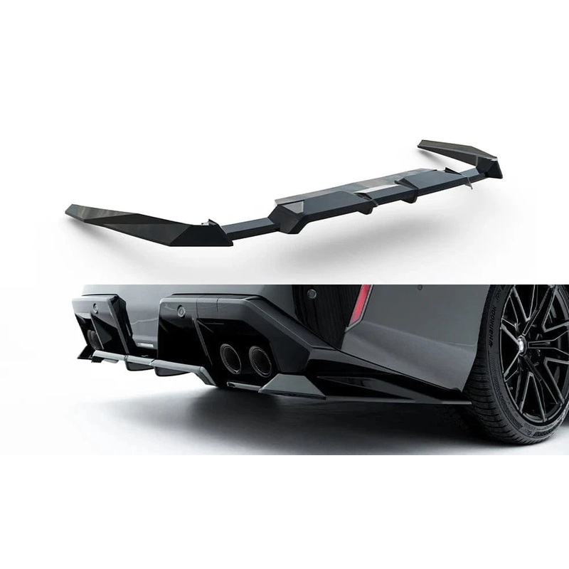 Maxton Design Rear Splitter w/ Vertical Bars (Gloss Black) – BMW / G90 / G99 / M5 / M5 Touring