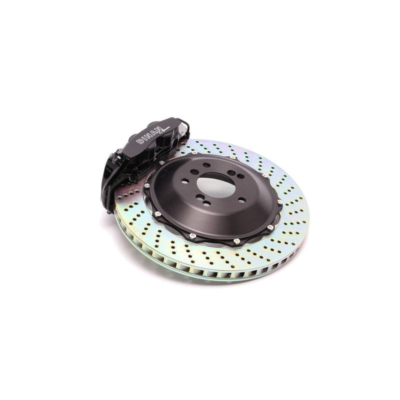 Dinan by Brembo Rear Brake Set (Black Calipers w/ Slotted & Drilled Rotors) – 2011-2013 BMW X5/2008-2014 BMW X6